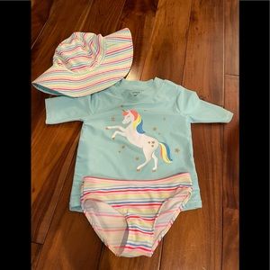 Swim top, bottom and hat (hat size 4-8). Carters brand. Smoke and dog free home.